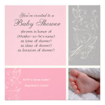 Bébé Modern Swirl n Dot - Baby Girl Shower Invite