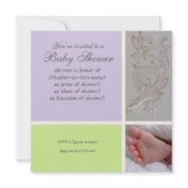Bébé Modern Swirl n Dot - Baby Girl Shower Invite
