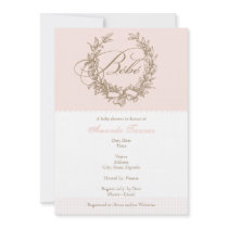 Bebe - Pink French Baby Shower Invitation