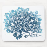 Bebot - Hibiscus - Blue Mouse Pad