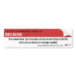Because Bumper Sticker bumper stickers