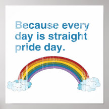 Because every day is Straight Pride day distressed Poster