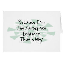 Because I'm the Aerospace Engineer Greeting Cards