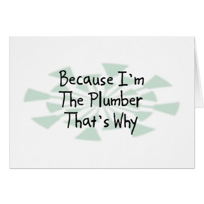 Because I'm the Plumber Greeting Card by busybrain