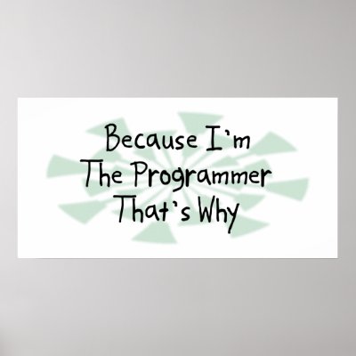 Because I'm the Programmer Print by busybrain
