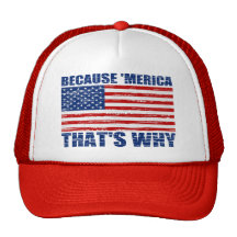 BECAUSE 'MERICA THAT'S WHY Distressed US FLAG Hat