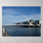 Beckett Bridge Over Dublin Ireland River Poster posters
