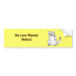 Beckoning Kitty Cat Maneki Neko Bumper Sticker