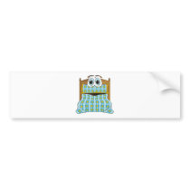 Bed Cartoon Blue and Gold