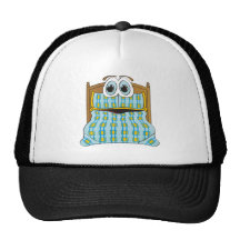 Bed Cartoon Blue and Gold Mesh Hats