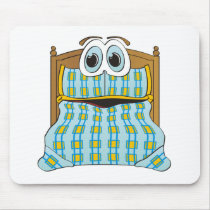 Bed Cartoon Blue and Gold