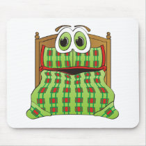 Bed Cartoon Green and Red