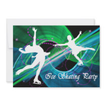 Bedazzled Figure Skaters Ice Skating Party Personalised Announcements