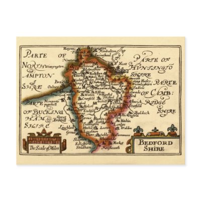 Bedfordshire County Map, England by ZephyrusBooks