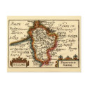 Bedfordshire County Map, England postcards