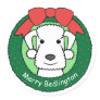 Bedlington Terrier Christmas Round Stickers