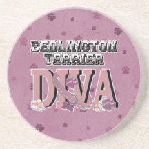 Bedlington Terrier DIVA Drink Coasters