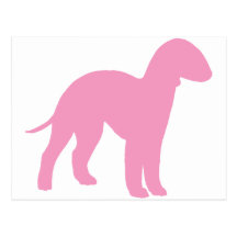 Bedlington Terrier (pink) Postcards
