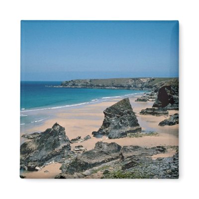 Bedrutham Steps, legendary steps of Cornish Giant Refrigerator Magnet by beautifulclicks