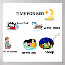 Bedtime Visual Picture schedule used by our loved Print