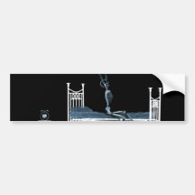 Bedtime X-Ray Skeleton Black Blue Bumper Stickers