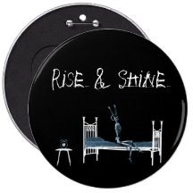 Bedtime X-Ray Skeleton Black Blue Button