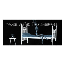 Bedtime X-Ray Skeleton Black Blue Personalized Announcements