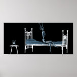 Bedtime X-Ray Skeleton Black Blue posters
