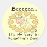 Bee 1st Valentine's Day Tshirts and Gifts Stickers