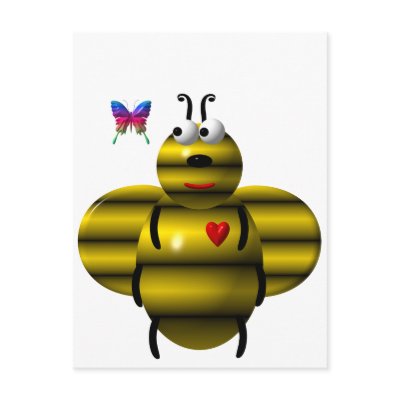 BEE AND BABY BUTTERFLY by Artists4God