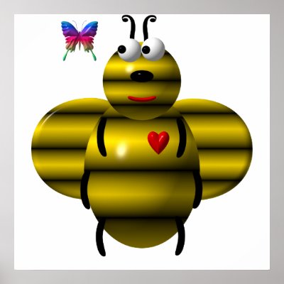 BEE AND BABY BUTTERFLY by Artists4God