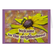 Bee and Black Eyed Susan Welcome Neighbour Card