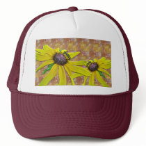 Bee and Black Eyed Susan Welcome Neighbour Trucker Hats