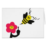 bee and flower fight icon card