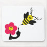 bee and flower fight icon mousepads