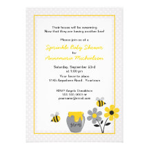 Bee and Honey Sprinkle Baby Shower Invitation
