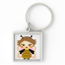 Bee Apis mellifera Keychains