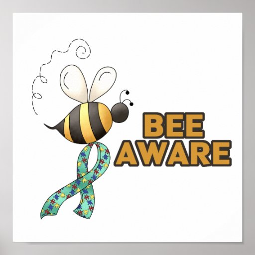 Bee Aware Autism Awareness Print