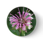 Bee Balm Flower Round Button