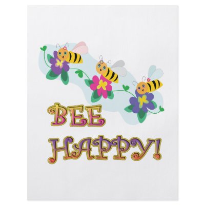 bee be happy three cute bumble bees flyers by super_shop