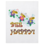 bee be happy three cute bumble bees flyers