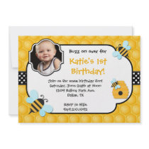 Bee Birthday Party Personalised Invites