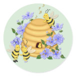 Bee Dance Round Stickers