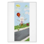 Bee girl greeting card
