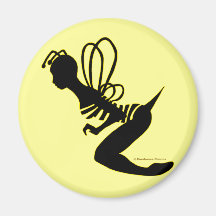 Bee Girl Silhouette Magnet