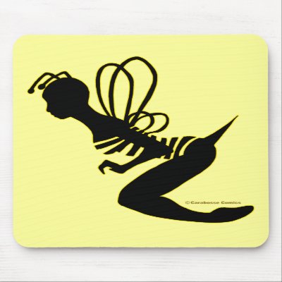 Bee Girl Silhouette Mousepad by williamotyler