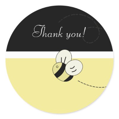 BEE HAPPY Bumble Bee Favour Stickers by allpetscherished