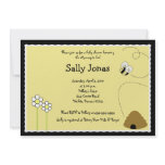 Bee Happy Bumblebee Baby Shower Invitation