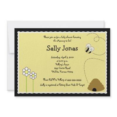 Bee Happy Bumblebee Baby Shower Invitation by allpetscherished