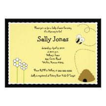 Bee Happy Bumblebee Baby Shower Invitation